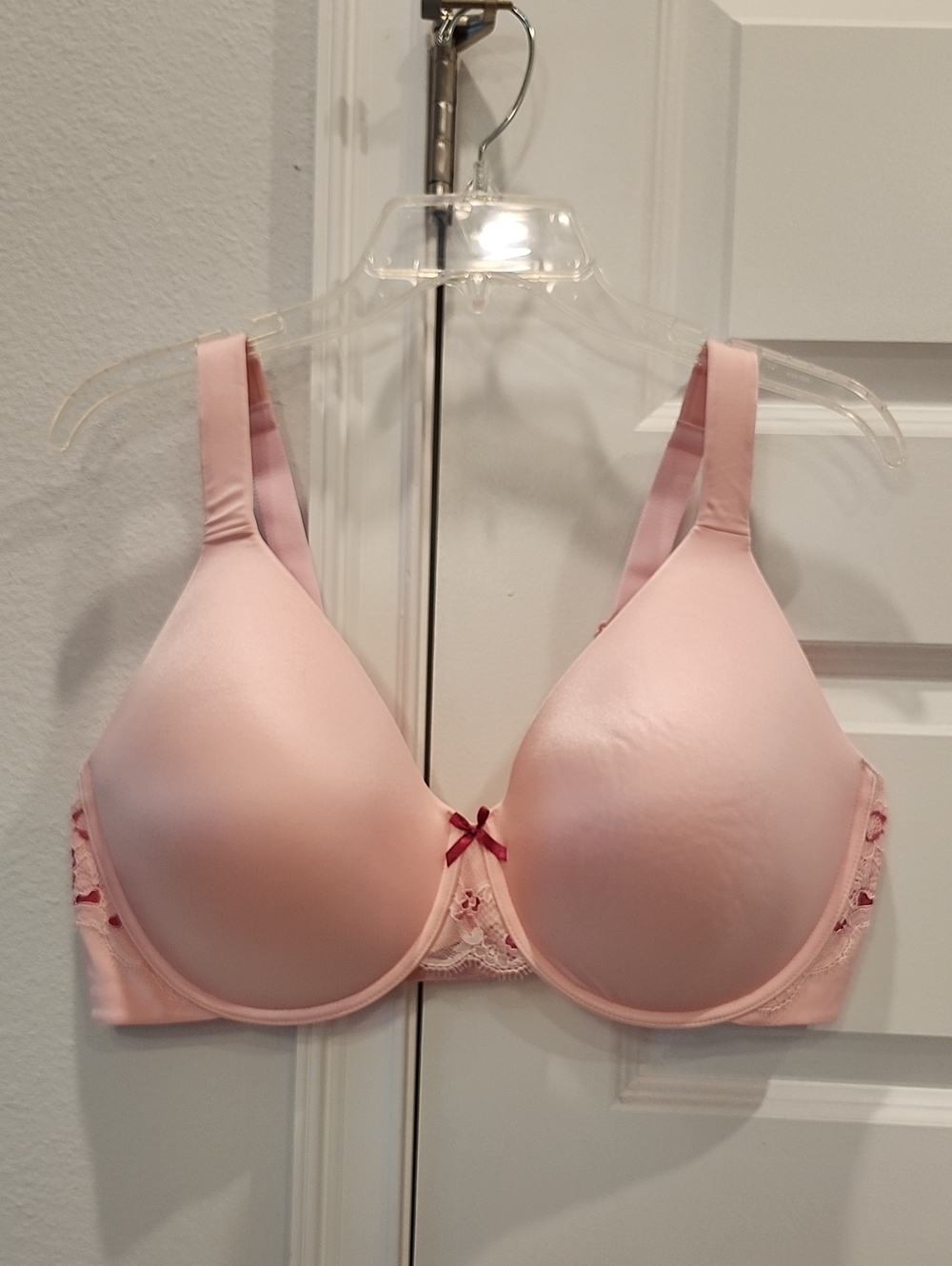 Ambrielle Pink Full Coverage 42DD Bra with Lace Accents